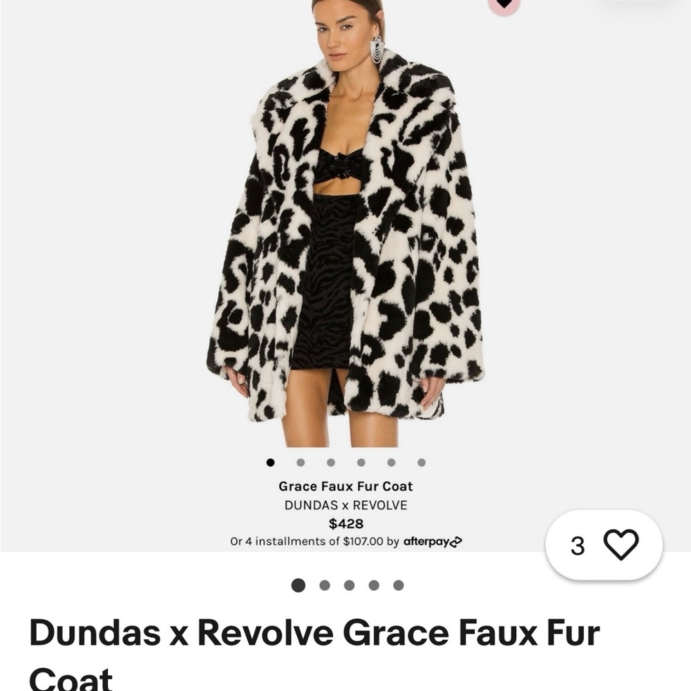 DUNDAS Black and White Teddy Jacket